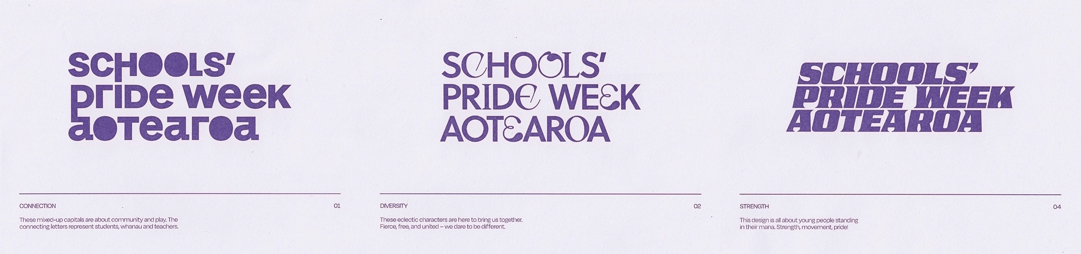 Schools Pride Week logotype concepts